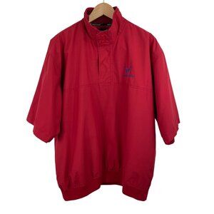 Ashworth Jacket Mens L Red Short Sleeve Windbreaker Golf Weather Systems USAFA